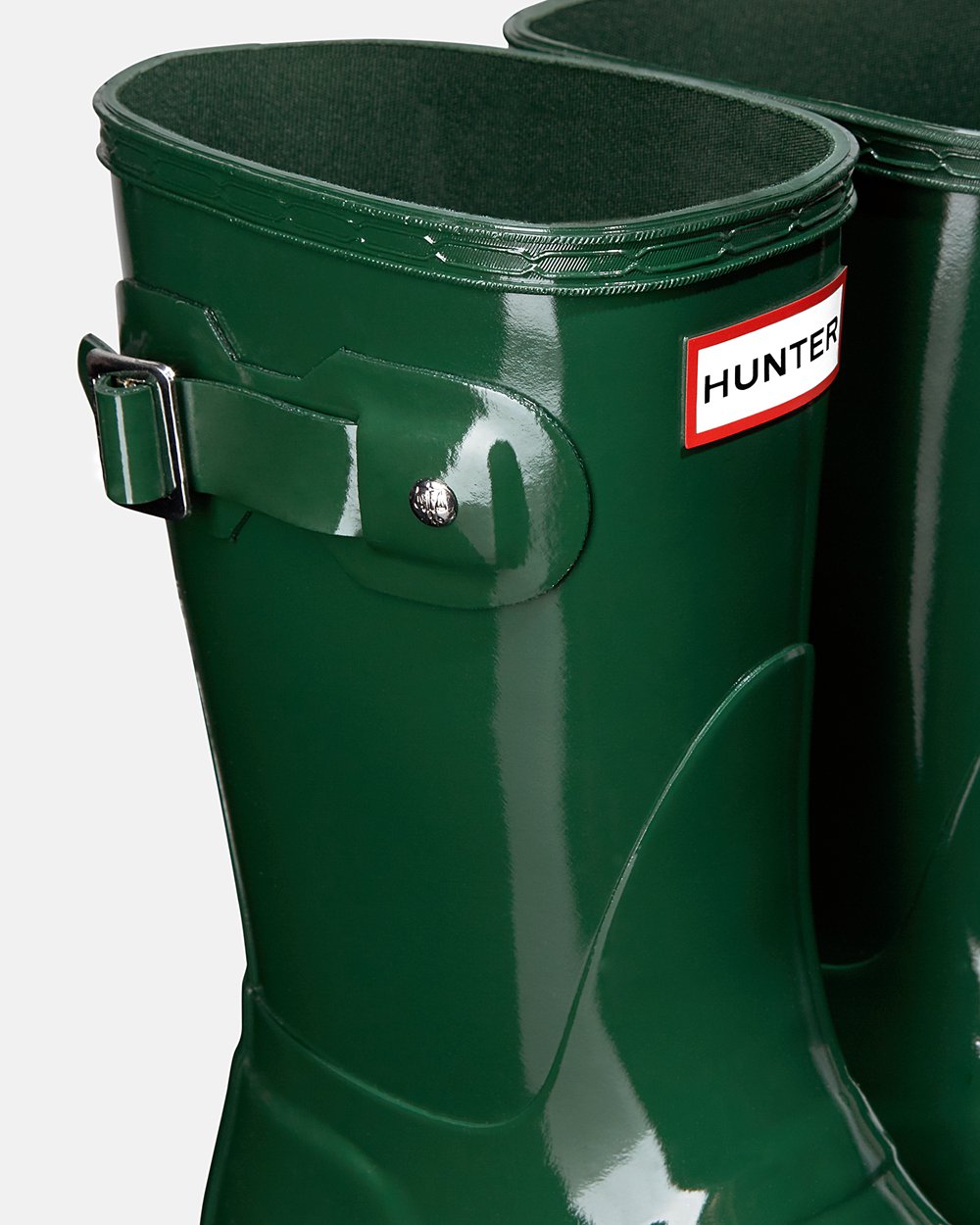 Hunter Original Gloss Short Rain Boots - Sale Womens Green - NKARYF157